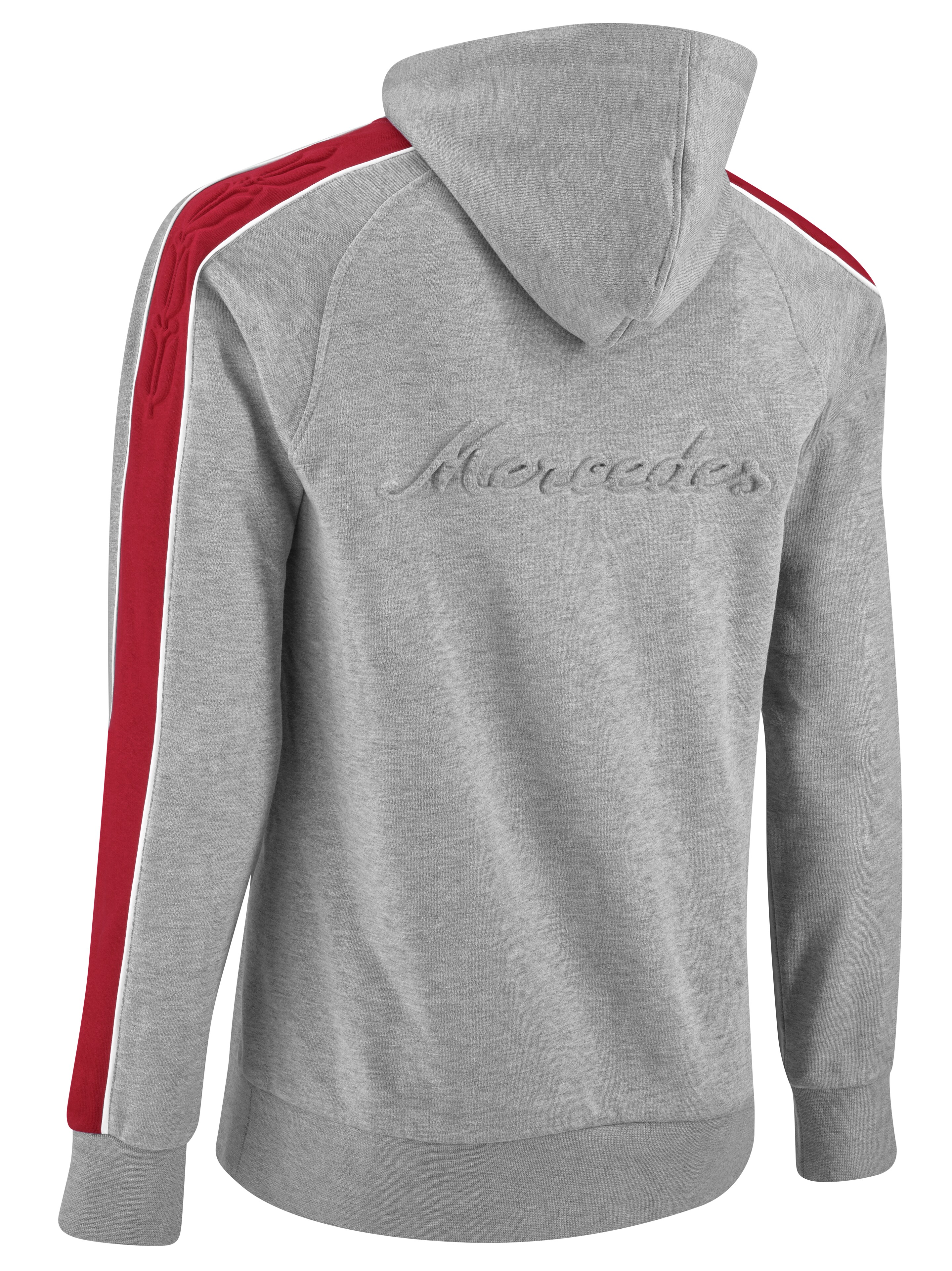 Sweathoody, grau melange/bordeaux