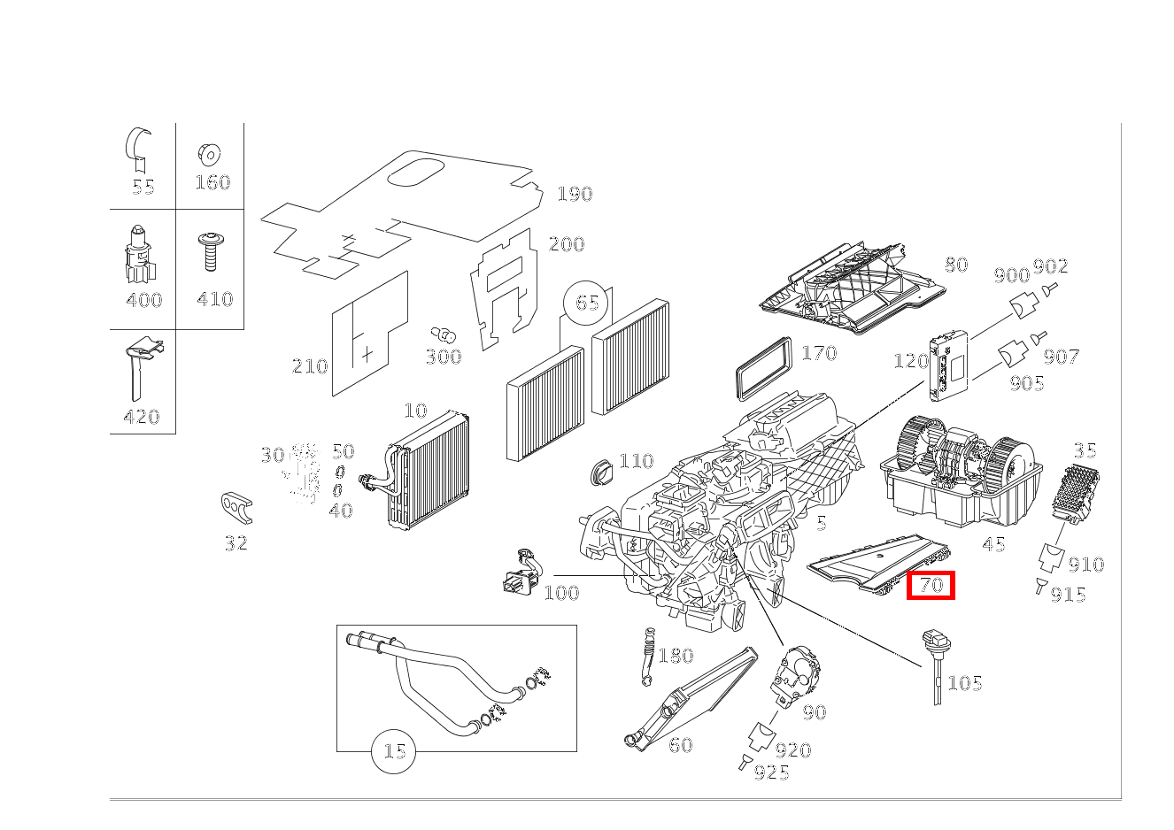 Teilesatz Gehäuse ABDECKUNG VON STAUBFILTER CL 63AMG 216 Teilesatz Gehäuse ABDECKUNG VON STAUBFILTER CL 63AMG 216