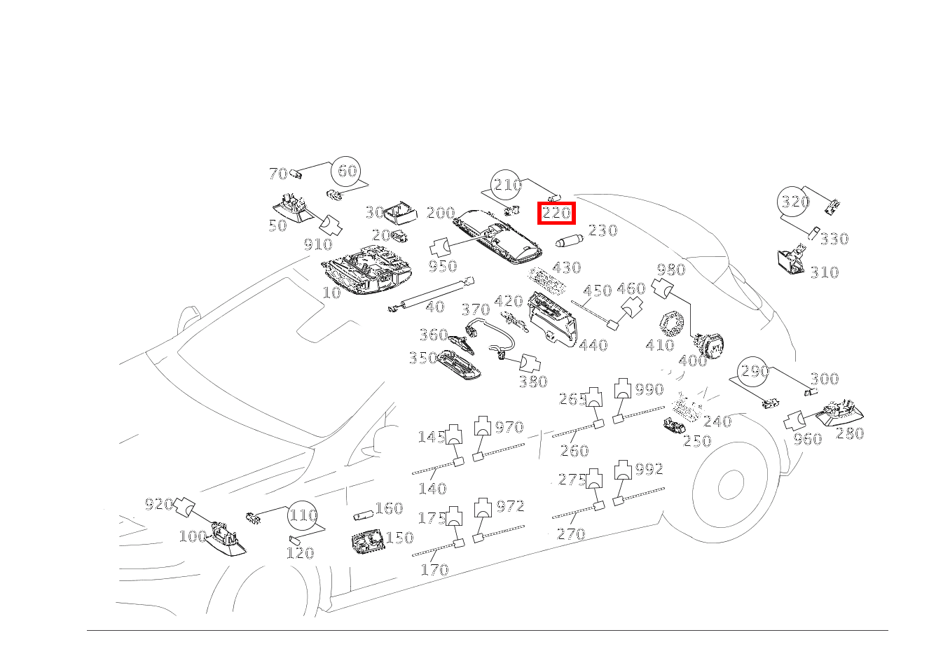 Glühlampe DECKENLEUCHTE HINTEN; 12V-6W A250 Sport 176