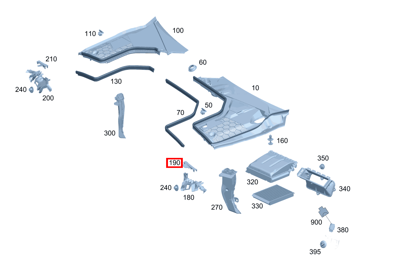 ABDICHTUNG LUFTKANAL Oben links CLK 320 COUPE 209