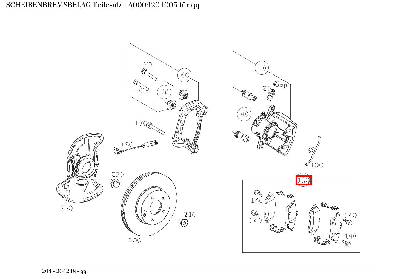 Scheibenbremsbelag Teilesatz qq 204 Scheibenbremsbelag Teilesatz qq 204