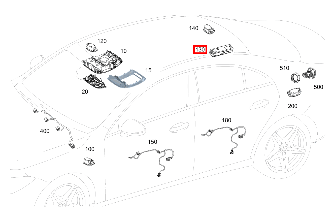 Innenraumleuchte Haltegriff hinten links Mercedes-AMG CLA 35 4MATIC Coupé 177 Innenraumleuchte Haltegriff hinten links Mercedes-AMG CLA 35 4MATIC Coupé 177