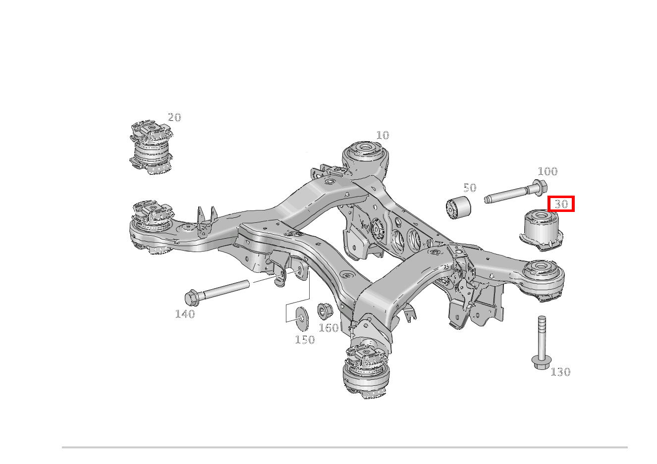 Fahrschemellager Integralträger hinten GLS 500 4MATIC 166