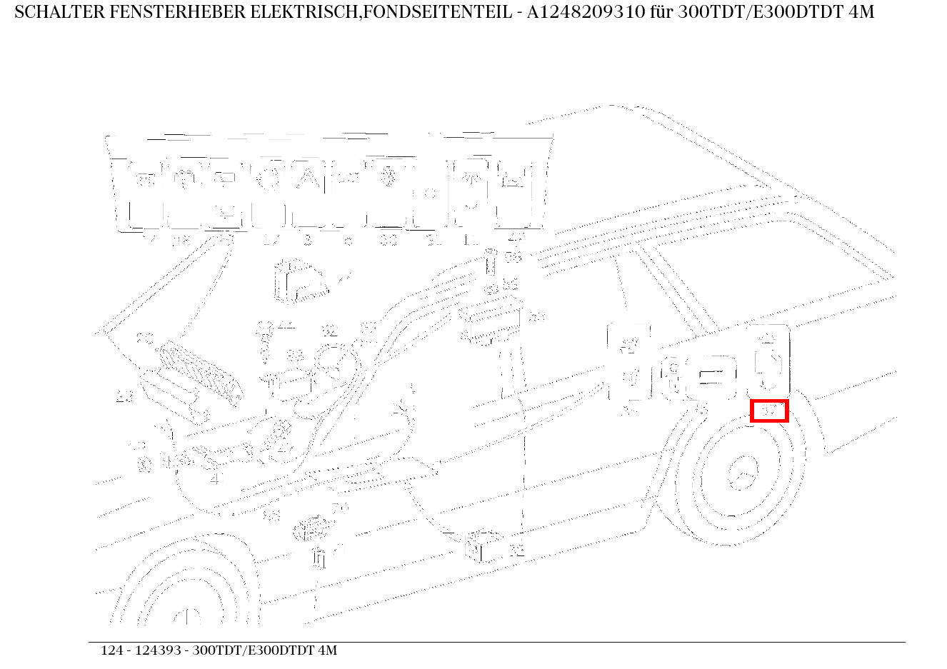 Schalter FENSTERHEBER ELEKTRISCH,FONDSEITENTEIL 300TDT/E300DTDT 4M 124