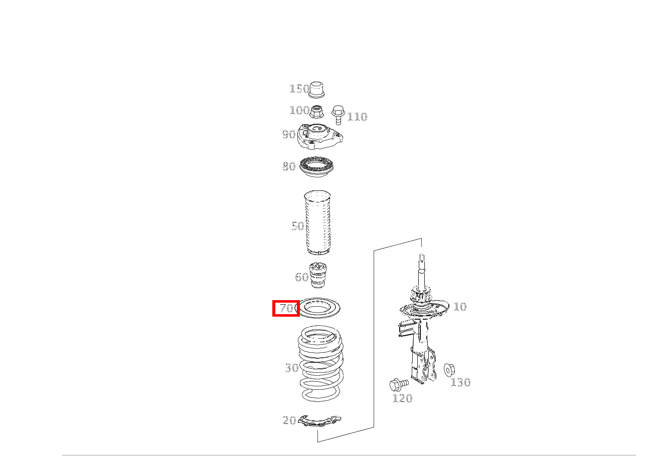 Schraubenfederbeilage OBEN LINKS UND RECHTS A 180 245