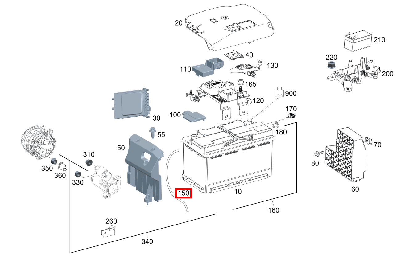 Entlüftungsschlauch Batterie A 200 Limousine 177 Entlüftungsschlauch Batterie A 200 Limousine 177