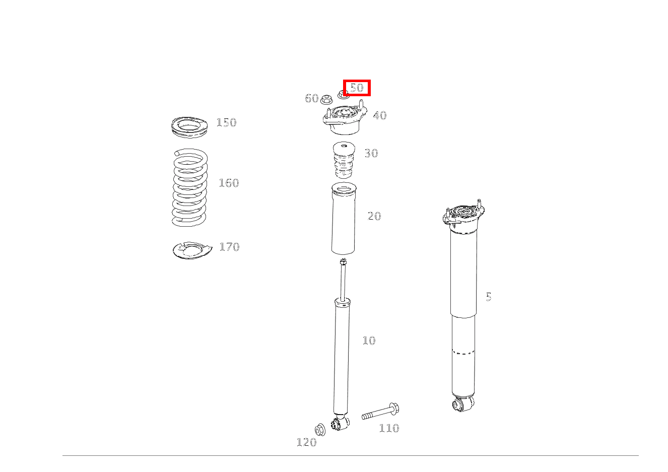 Mutter Stoßdämpfer an Lager; M10X1 C320TCDI 4M 204