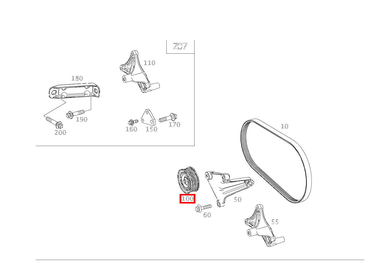 Umlenkrolle S 500 4MATIC Maybach 222 Umlenkrolle S 500 4MATIC Maybach 222