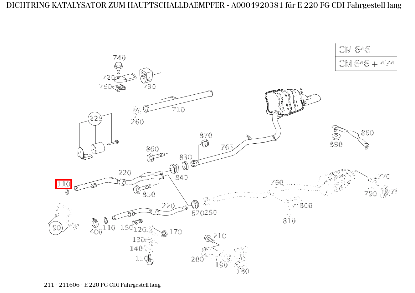 Dichtring KATALYSATOR ZUM HAUPTSCHALLDAEMPFER E 220 FG CDI Fahrgestell lang 211 Dichtring KATALYSATOR ZUM HAUPTSCHALLDAEMPFER E 220 FG CDI Fahrgestell lang 211