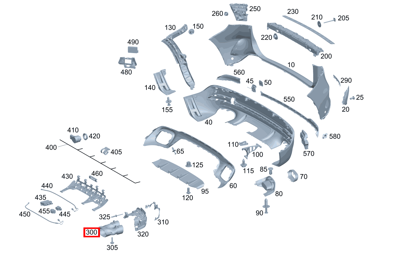 Endrohrblende Rechts Mercedes-AMG GLA 45 S 4MATIC+ 247