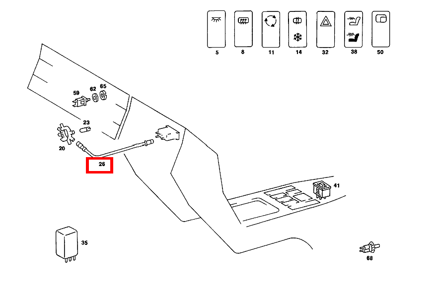 Lichtleiter HEIZBARE HECKSCHEIBE 420 SL Roadster m. Automatic 107
