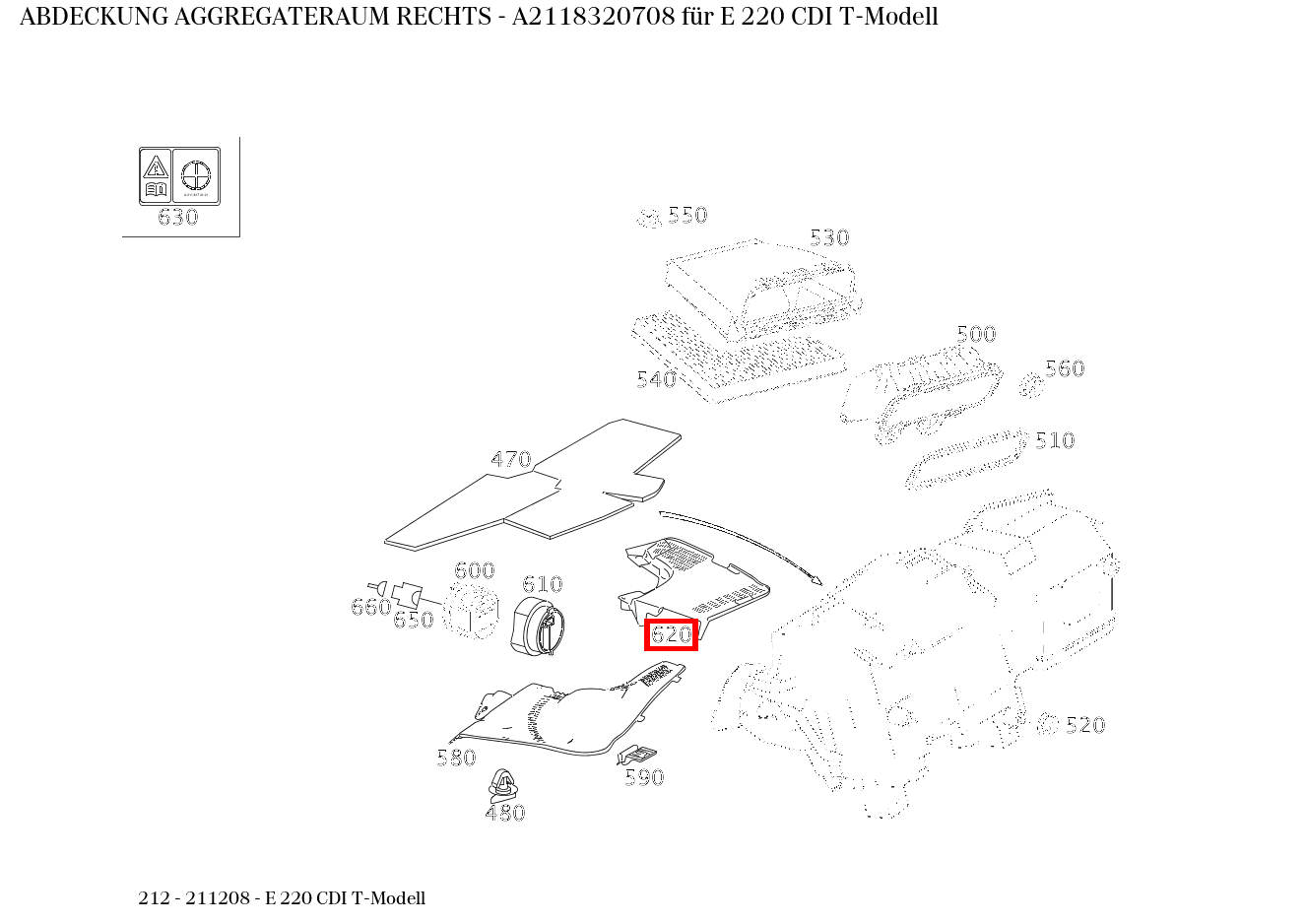 Abdeckung AGGREGATERAUM RECHTS E 220 CDI T-Modell 212 Abdeckung AGGREGATERAUM RECHTS E 220 CDI T-Modell 212