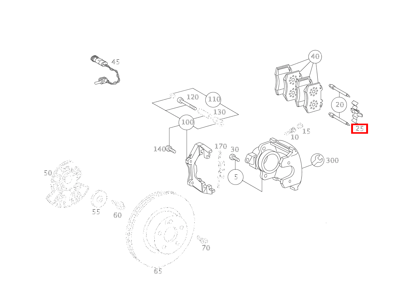 TEILESATZ SPREIZFEDER BREMSSATTEL, VORDERACHSE S 65 AMG L 220 TEILESATZ SPREIZFEDER BREMSSATTEL, VORDERACHSE S 65 AMG L 220