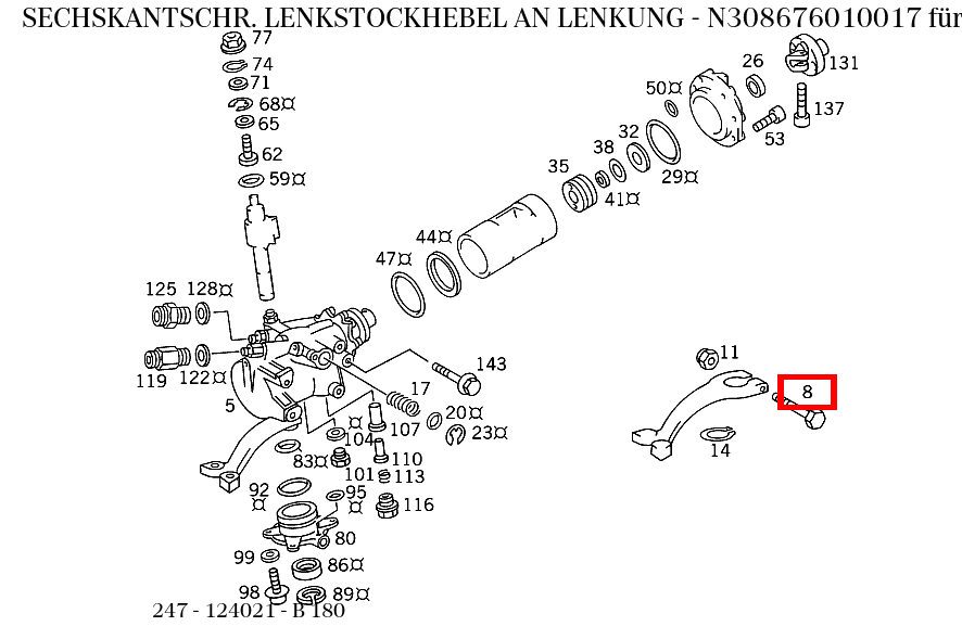 Sechskantschraube LENKSTOCKHEBEL AN LENKUNG M10X1X60 , , und 