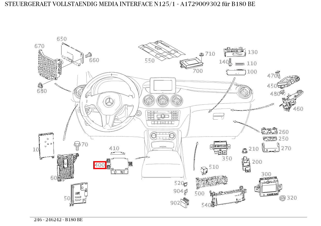Steuergerät vollständig MEDIA INTERFACE N125/1 B180 BE 246 Steuergerät vollständig MEDIA INTERFACE N125/1 B180 BE 246