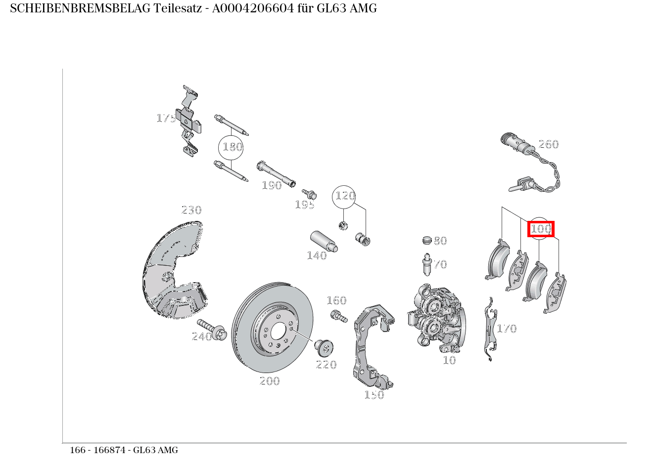 Scheibenbremsbelag Teilesatz M 166, GLE 292 kaufen