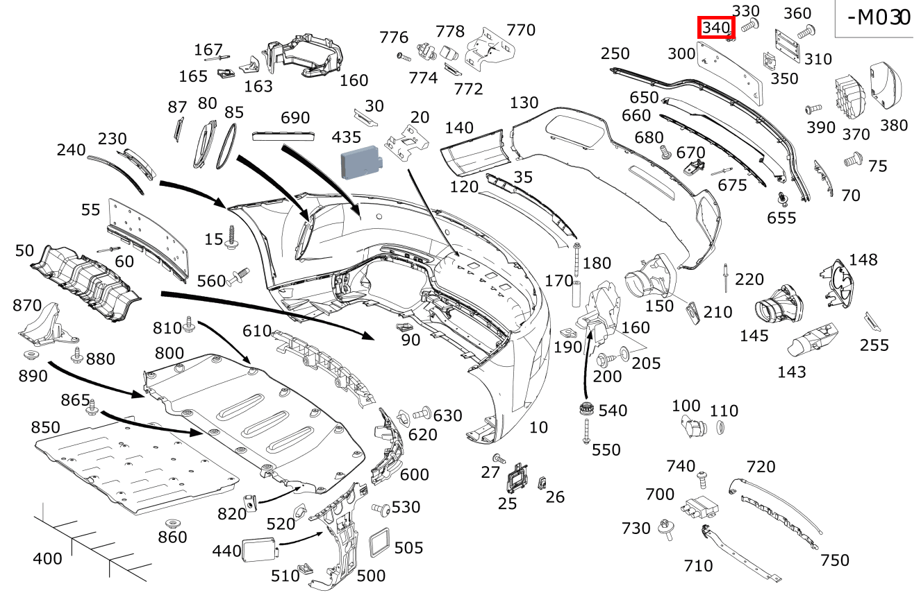 Clipsmutter Kennzeichenblende Mercedes-AMG GT S 197 Clipsmutter Kennzeichenblende Mercedes-AMG GT S 197