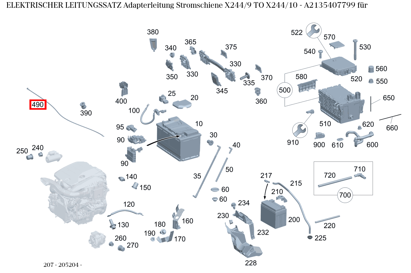 Elektrischer Leitungssatz Adapterleitung Stromschiene X244/9 TO X244/10 207 Elektrischer Leitungssatz Adapterleitung Stromschiene X244/9 TO X244/10 207