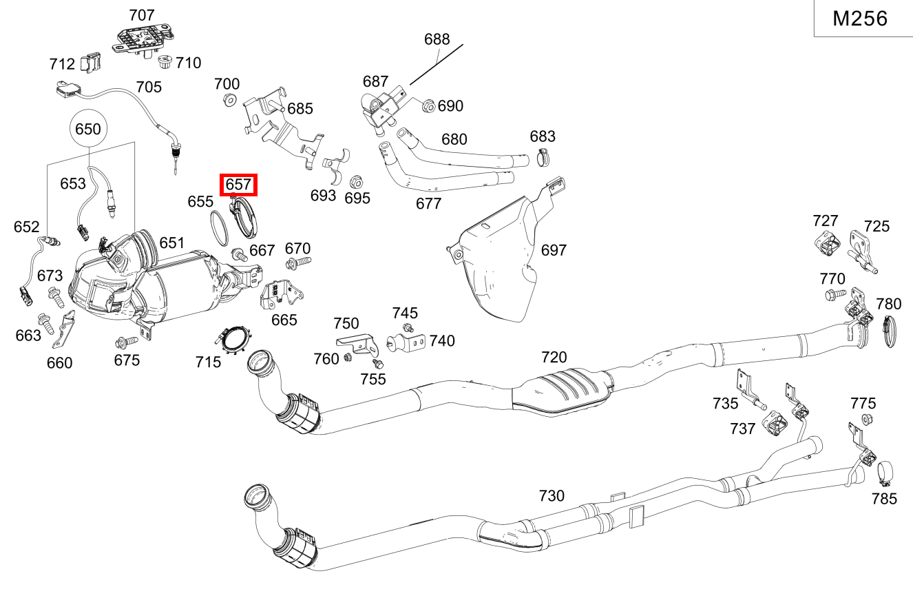 PROFILSCHELLE ABGASANLAGE ABGASANLAGE AN ABGASTURBOLADER Mercedes-AMG E 53 4MATIC+ Cabriolet 238