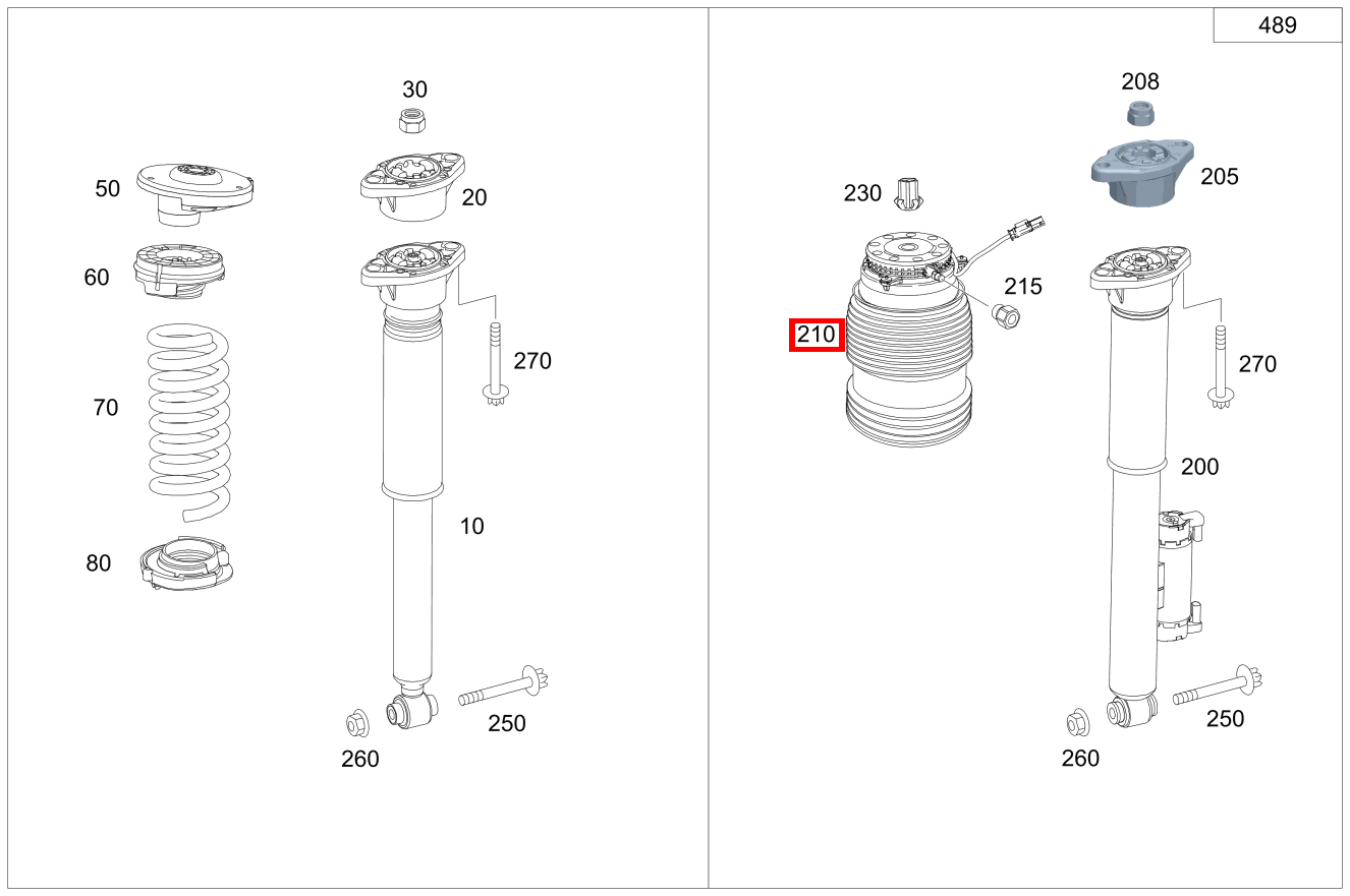 Luftfeder Hinten rechts SPORT-UTILITY-VEHICLE BRENNSTO 253
