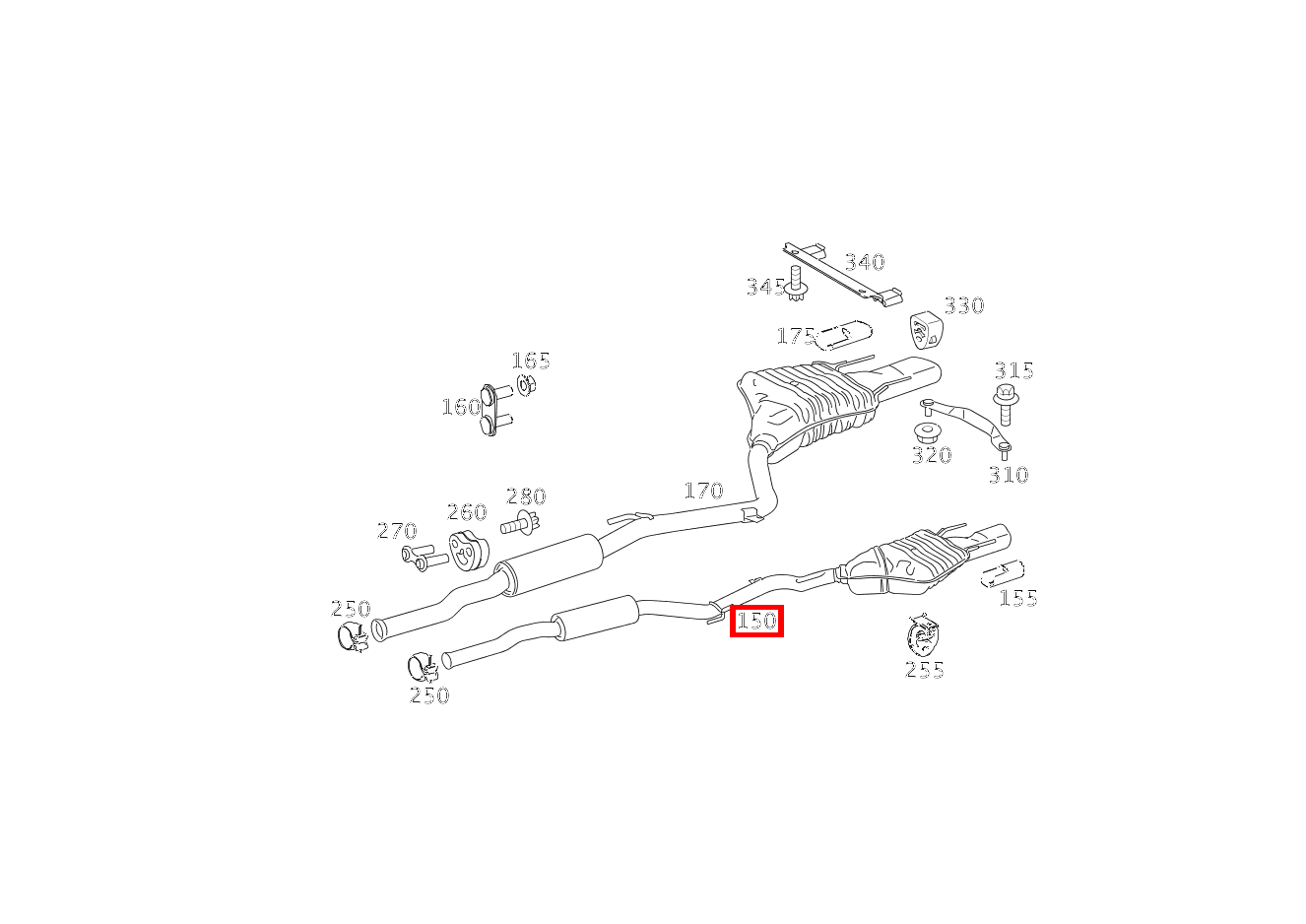 Abgasleitung S 600 Limousine lang Sonderschutzfahrzeug 221