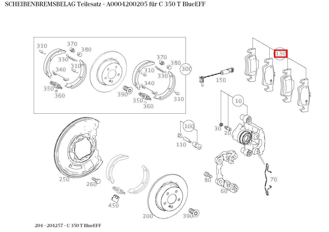 Scheibenbremsbelag Teilesatz C 350 T BlueEFF 204 Scheibenbremsbelag Teilesatz C 350 T BlueEFF 204