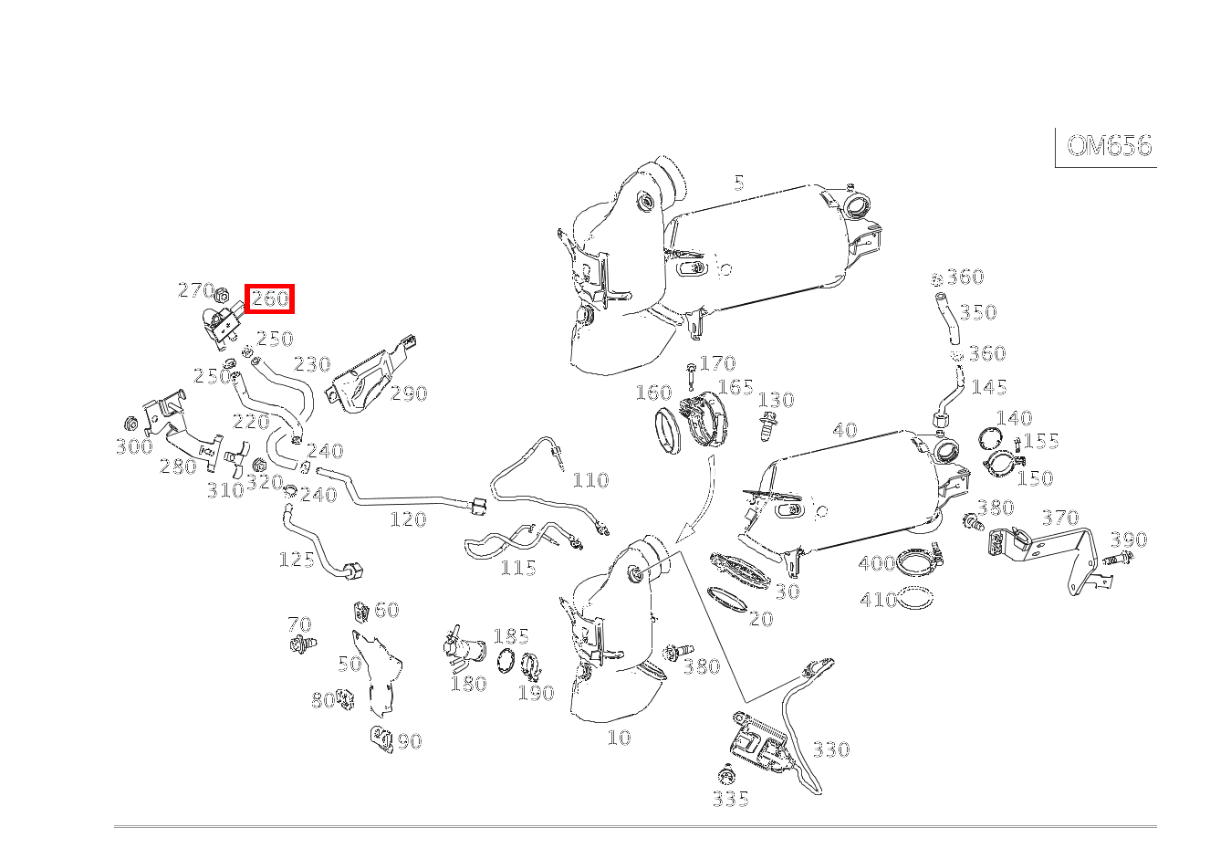 Drucksensor Katalysator und Partikelfilter CLS 400 d 4MATIC Coupé 257