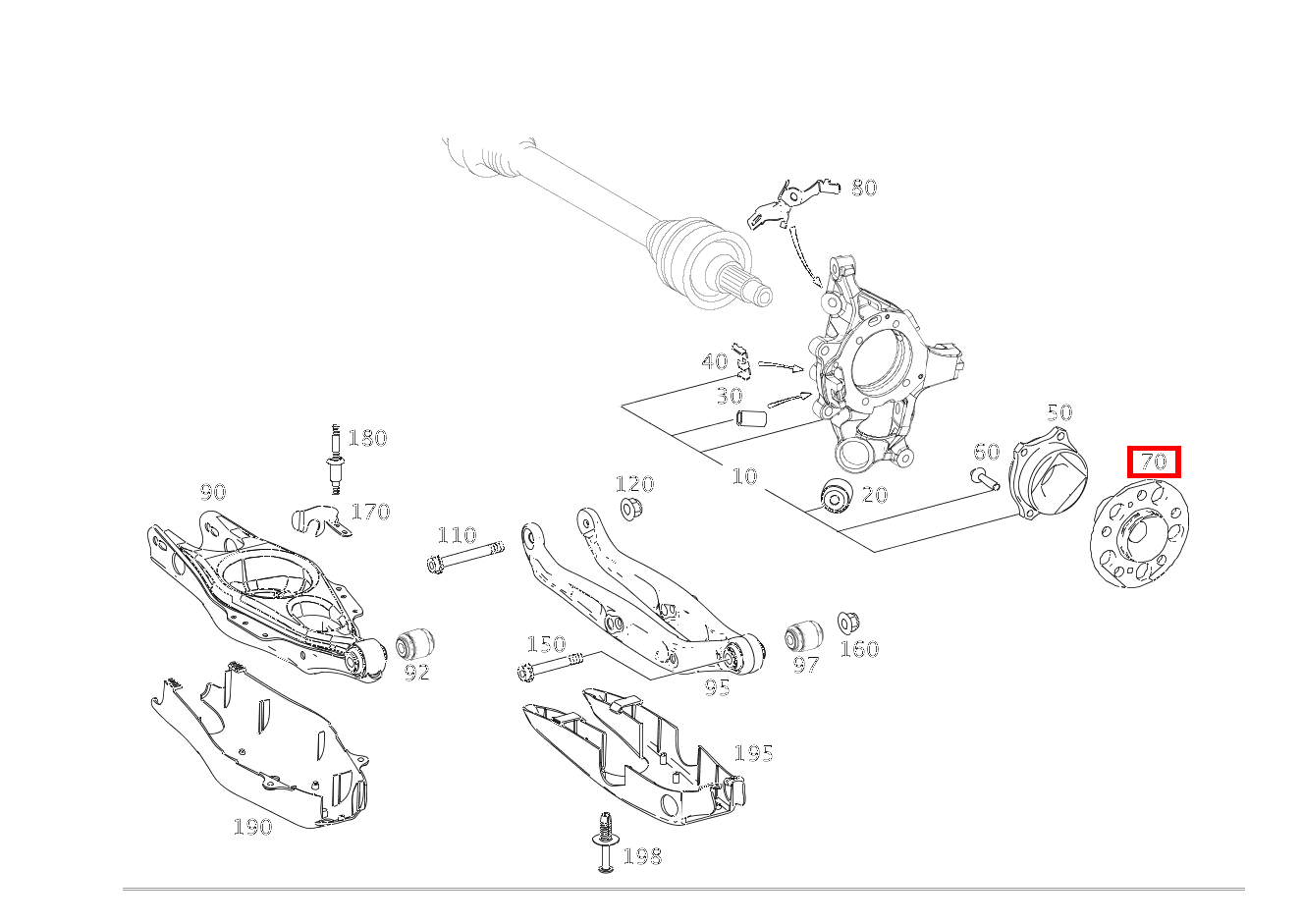 Flansch An Radträger CLS 63 AMG Coupé 219