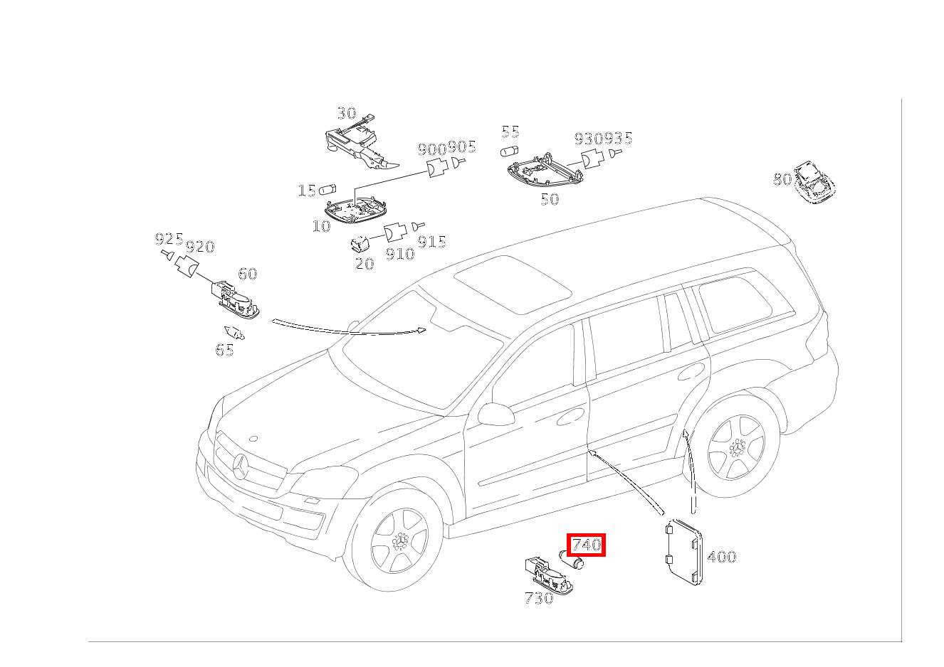 Glühlampe AUSSTIEGSLEUCHTE; 12V-5W GL 500 4MATIC Off-Roader 164