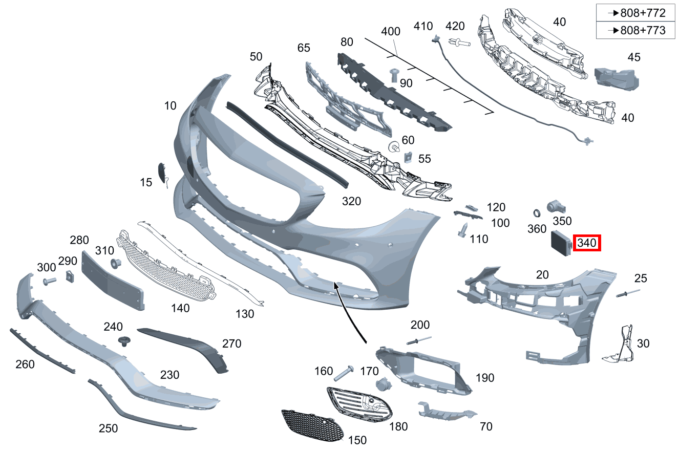 Radarsensor Kollisionswarner C 180 205 Radarsensor Kollisionswarner C 180 205