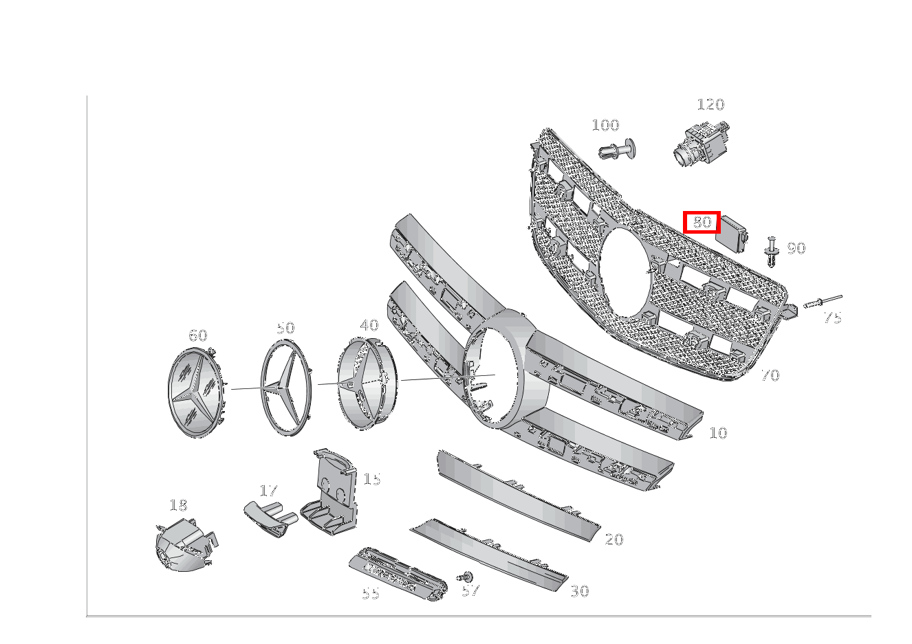 Radarsensor MITTE GLS 500 4MATIC 166