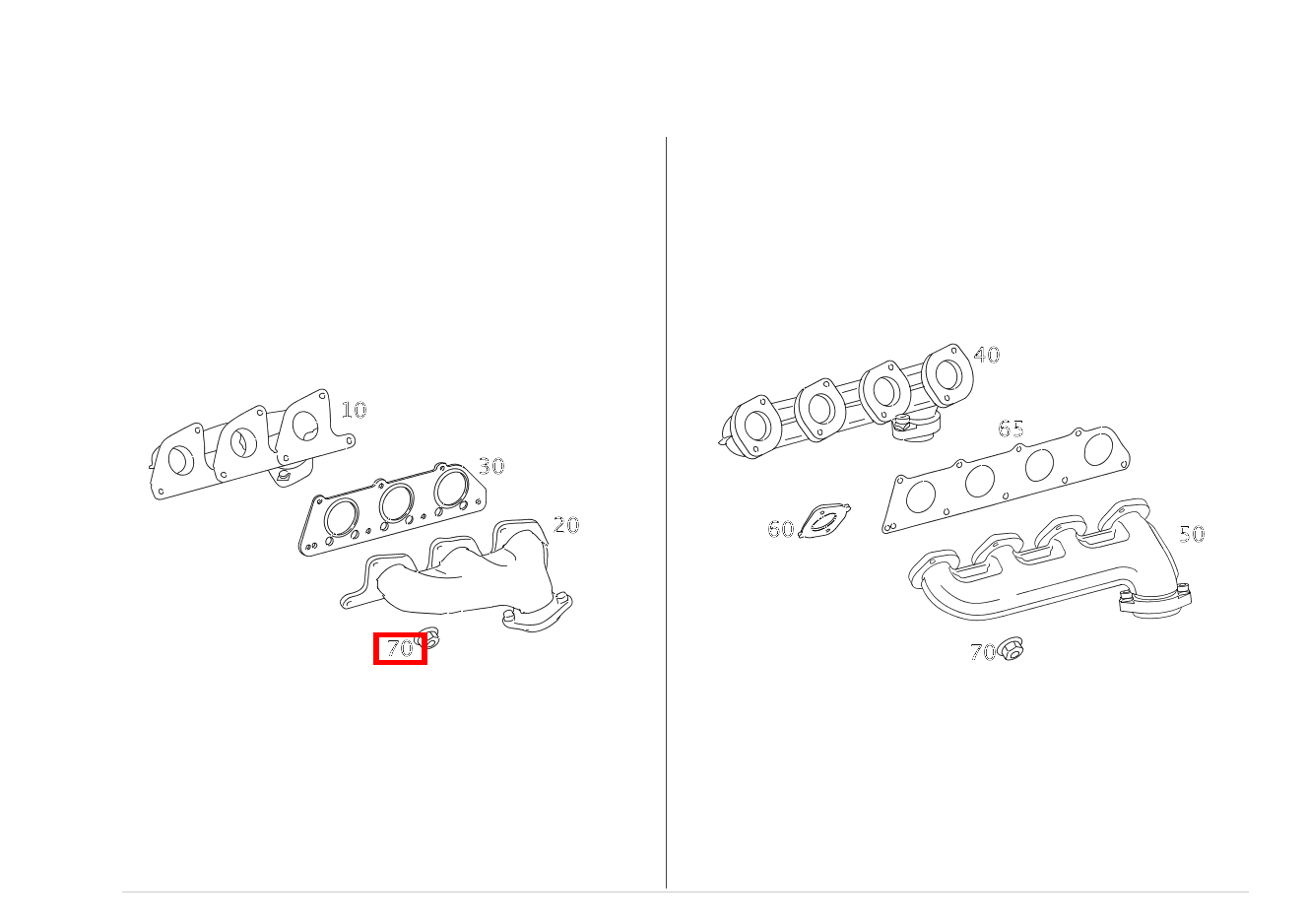 Sechskantmutter Auspuffkrümmer an Zylinderkopf; M6 CLS 55 AMG 219 Sechskantmutter Auspuffkrümmer an Zylinderkopf; M6 CLS 55 AMG 219