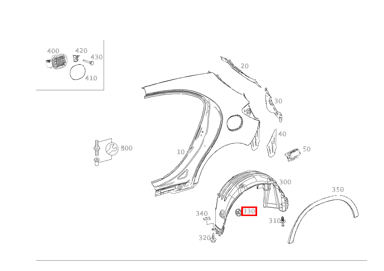 KUNSTSTOFFMUTTER ABDECKUNG AN KAROSSERIE RECHTS Mercedes-AMG GLA 45 4MATIC Sport Utility Vehicle 156