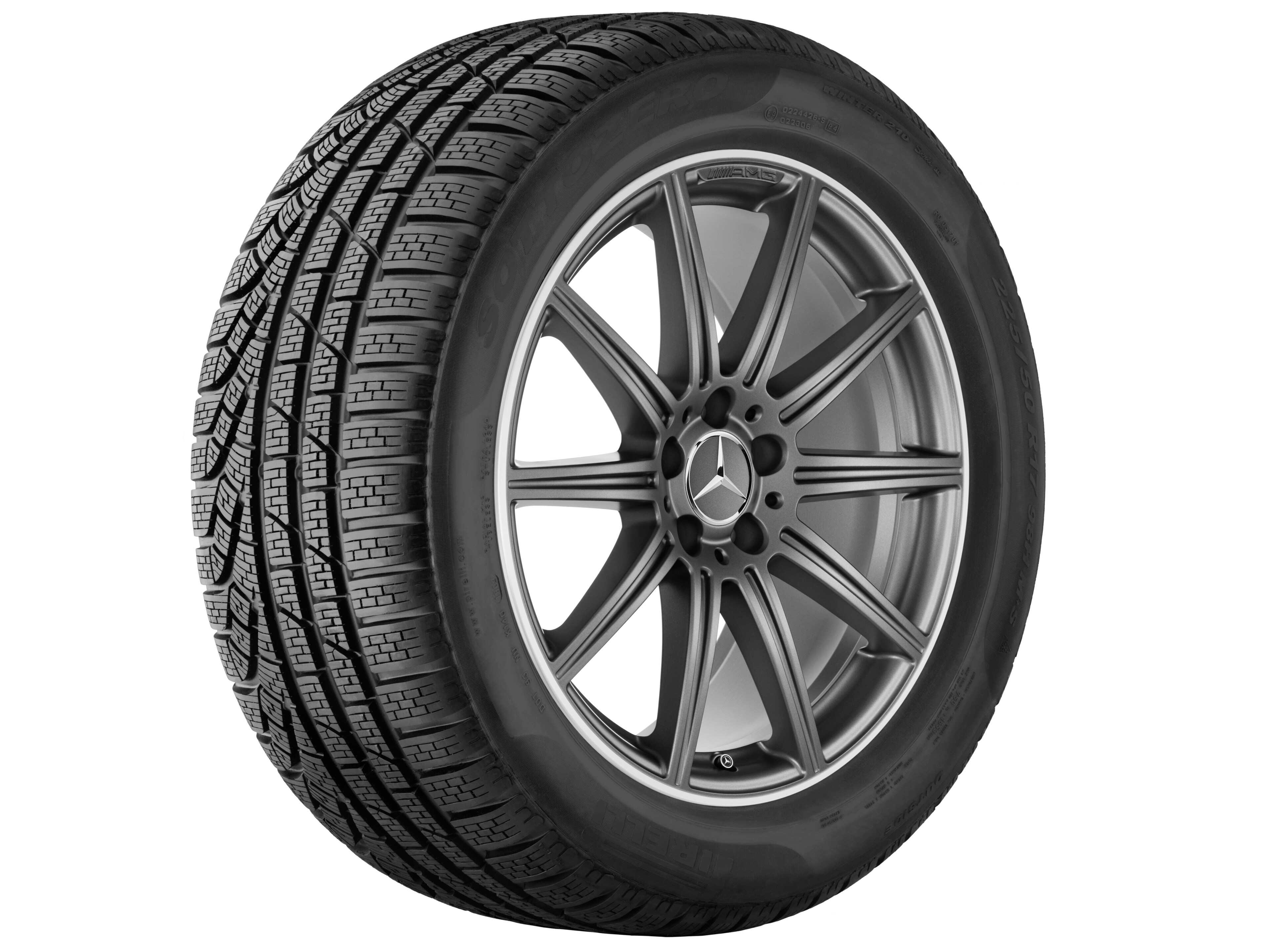 Mercedes-Benz - AMG 10-Speichen-Rad, Felgenhorn glanzgedreht, AMG 10-Speichen-Rad, Felgenhorn glanzgedreht,