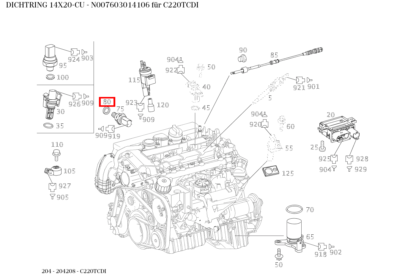Dichtring 14X20-CU C220TCDI 204