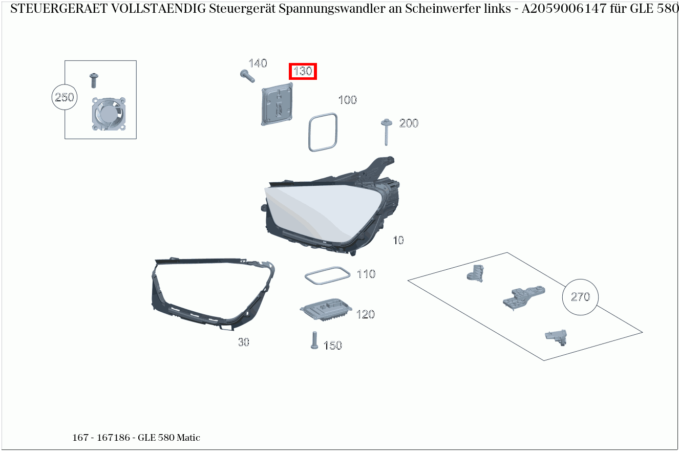Steuergerät vollständig Steuergerät Spannungswandler an Scheinwerfer links GLE 580 Matic 167 Steuergerät vollständig Steuergerät Spannungswandler an Scheinwerfer links GLE 580 Matic 167