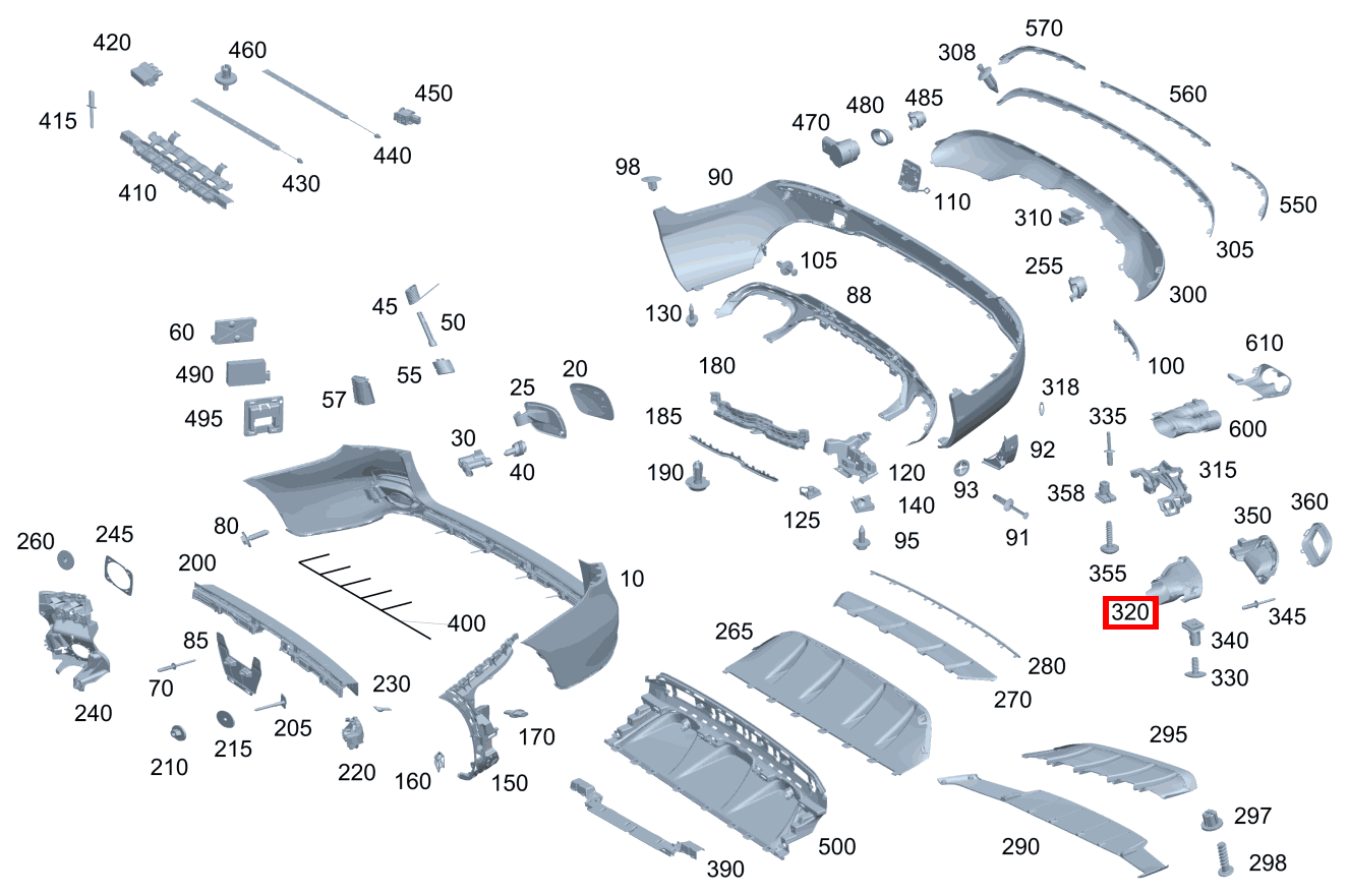 Endrohrblende Links GLC 350 e 4MATIC Off-Roader 253