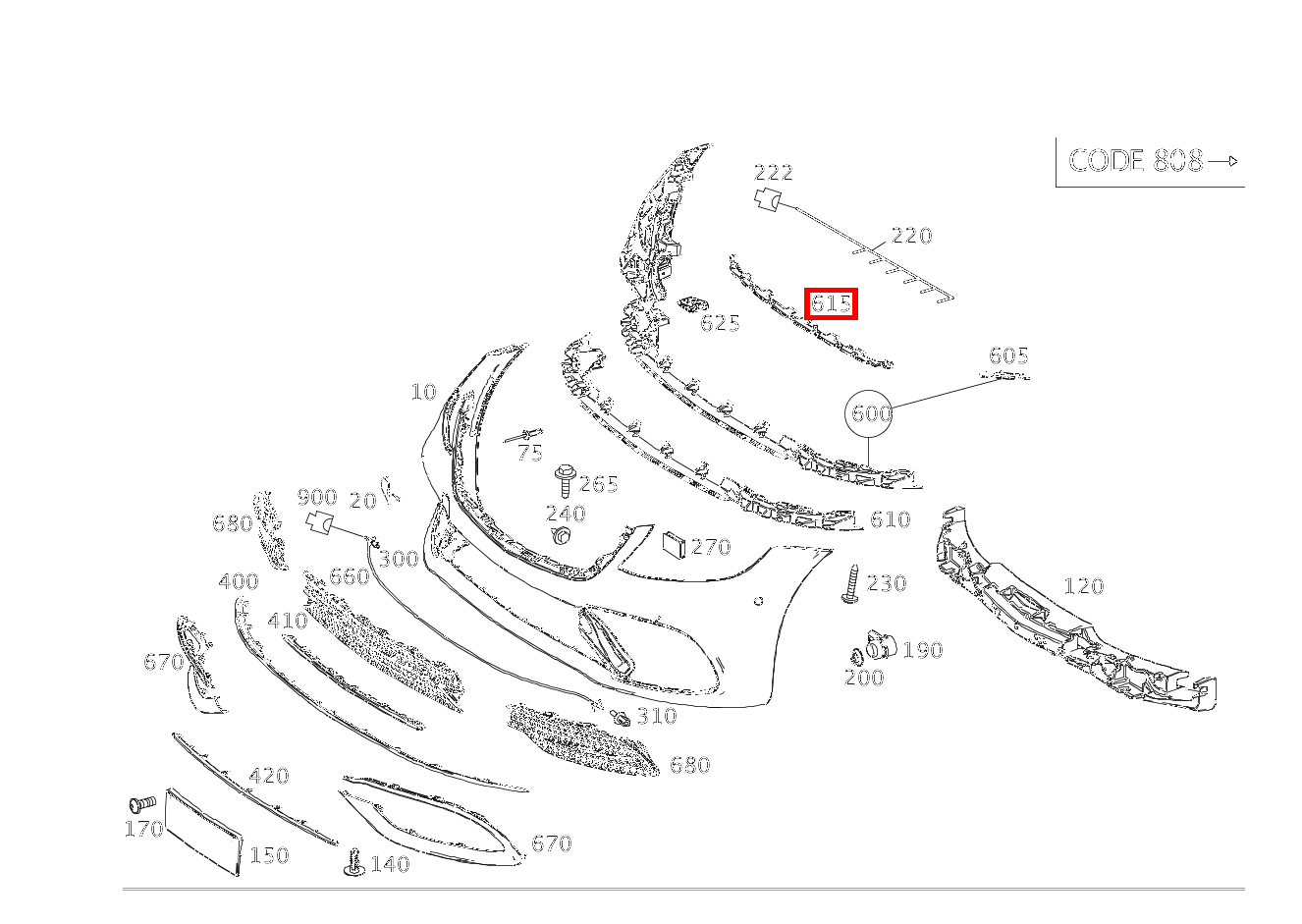 Grundtäger Stossfänger Unten Mitte, Fußgängerschutz Mercedes-Maybach S 560 4MATIC 222 Grundtäger Stossfänger Unten Mitte, Fußgängerschutz Mercedes-Maybach S 560 4MATIC 222