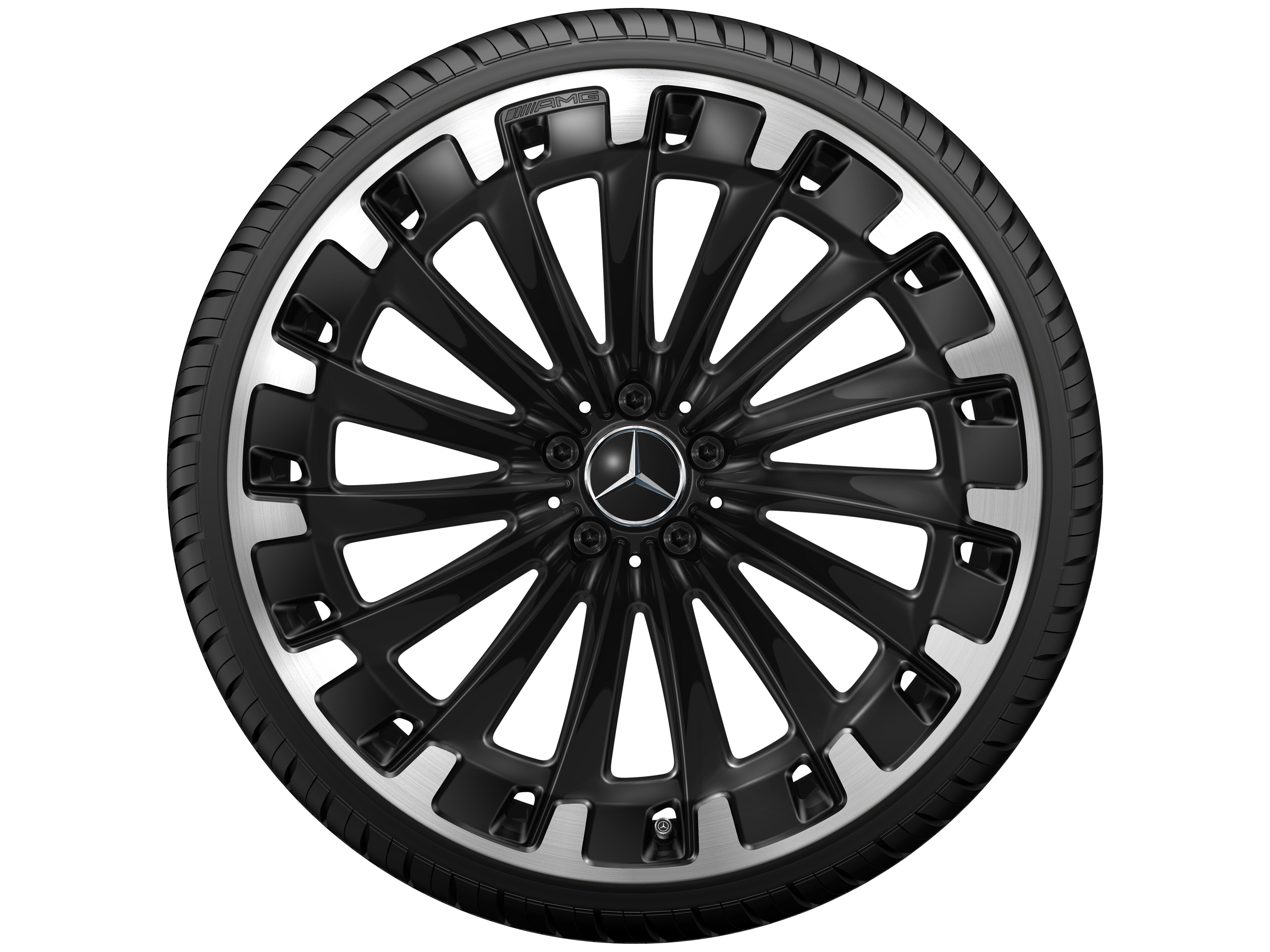 Mercedes-Benz -  AMG Vielspeichen-Rad, 22 Zoll, 9,5 J x 22 ET 41,5, schwarz, glanzgedreht