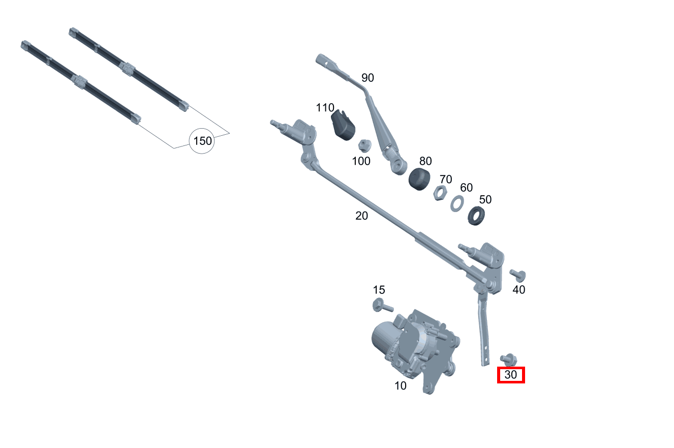 Sechskantschraube Wischermotor an Wischergestänge; M6X10 Mercedes-AMG G 63 463 Sechskantschraube Wischermotor an Wischergestänge; M6X10 Mercedes-AMG G 63 463