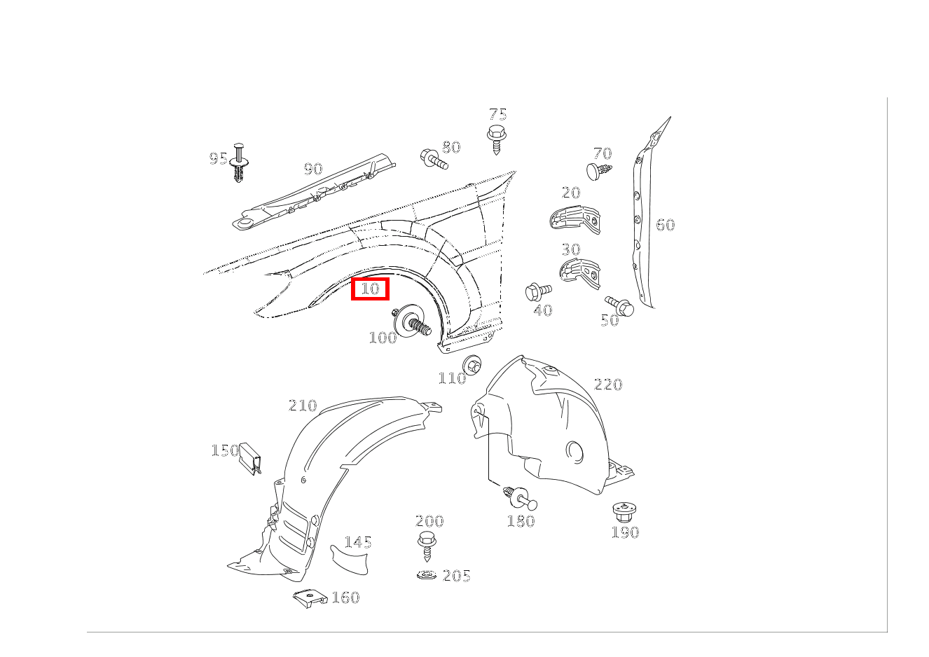 Kotflügel Vorne RECHTS CL500 4M BE 216 Kotflügel Vorne RECHTS CL500 4M BE 216