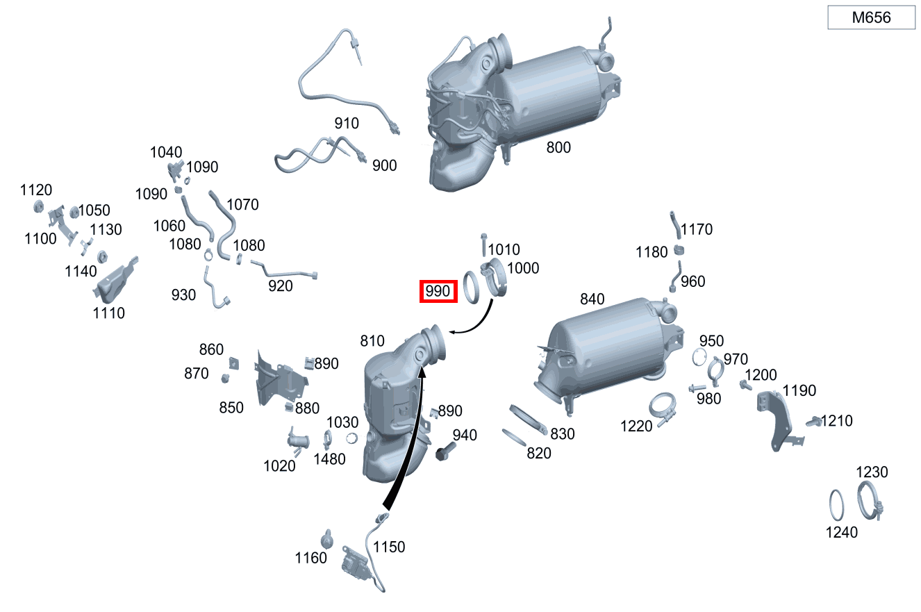 DICHTRING ABGASANLAGE Katalysator an Turbolader GLC 400 d 4MATIC Coupé 253