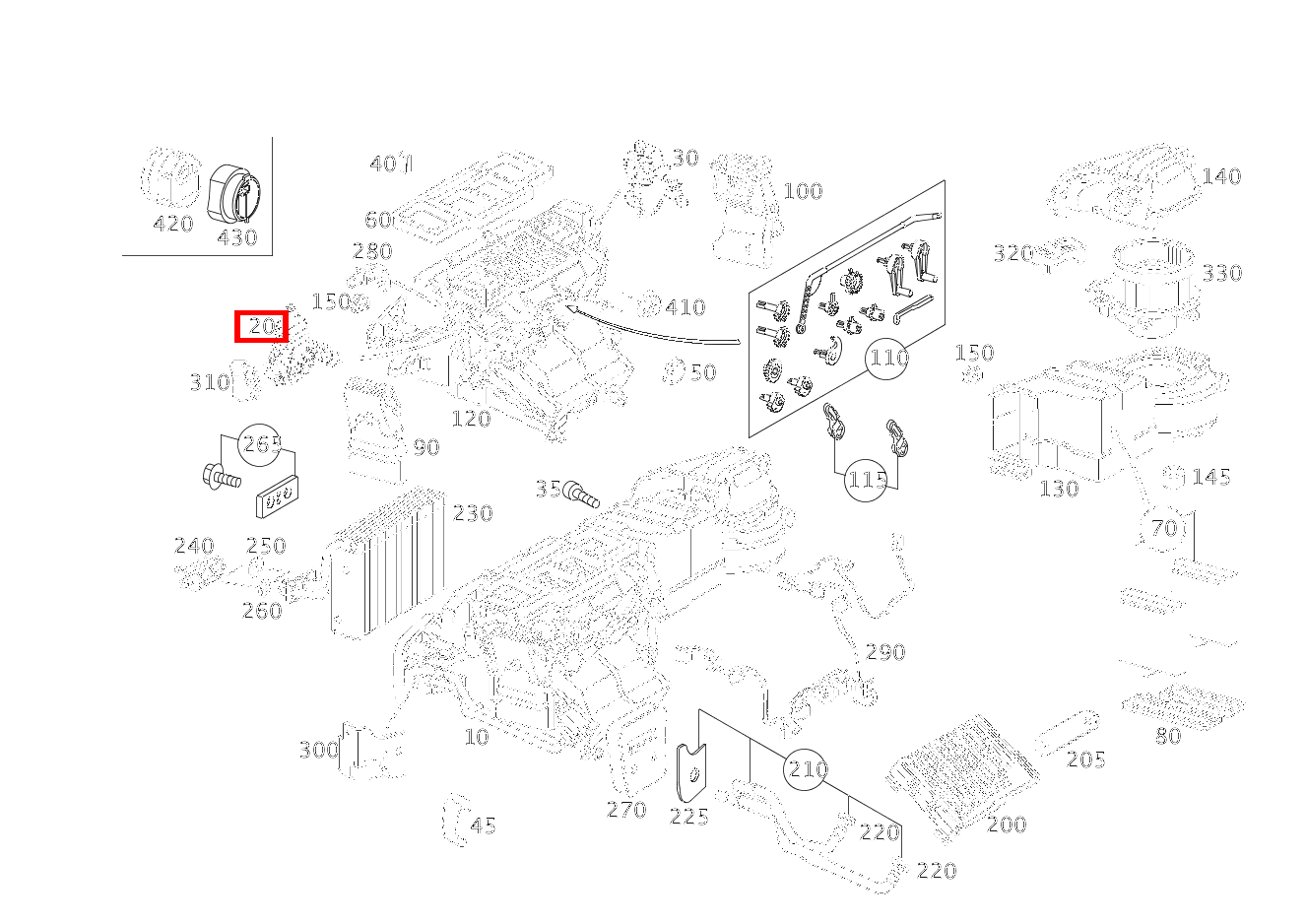 BEDIENHEBEL LINKS C 320 Sportcoupé 203