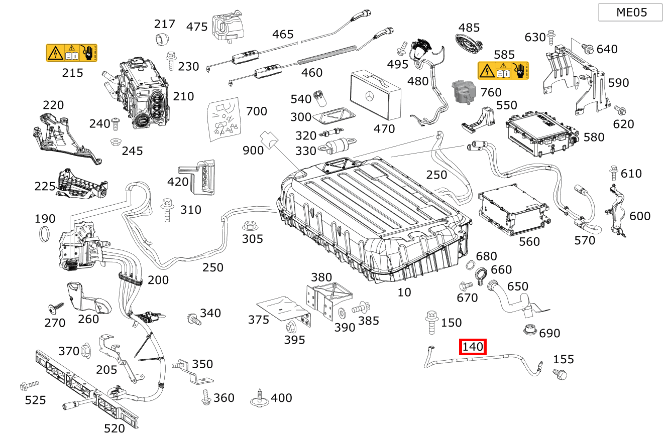 Potent.Ausgleichsleitung Masseleitung von Batterie zur Karosserie S 560 e Limousine lang BCA 222