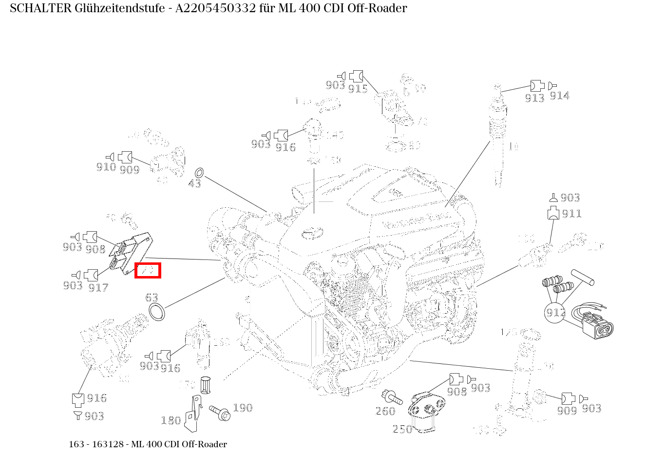 Schalter Glühzeitendstufe ML 400 CDI Off-Roader 163 Schalter Glühzeitendstufe ML 400 CDI Off-Roader 163