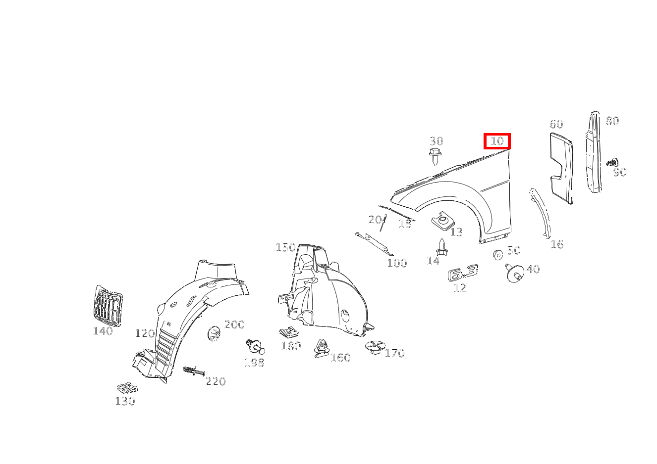 Kotflügel Vorne Rechts C63AMG BlackSeries 204 Kotflügel Vorne Rechts C63AMG BlackSeries 204