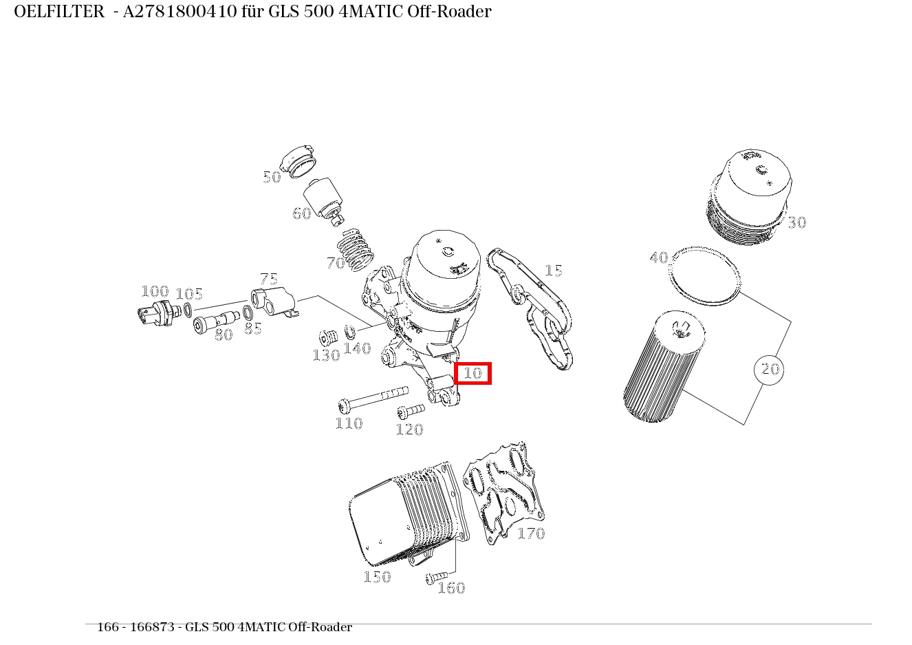 Ölfilter GLS 500 4MATIC Off-Roader 166 Ölfilter GLS 500 4MATIC Off-Roader 166