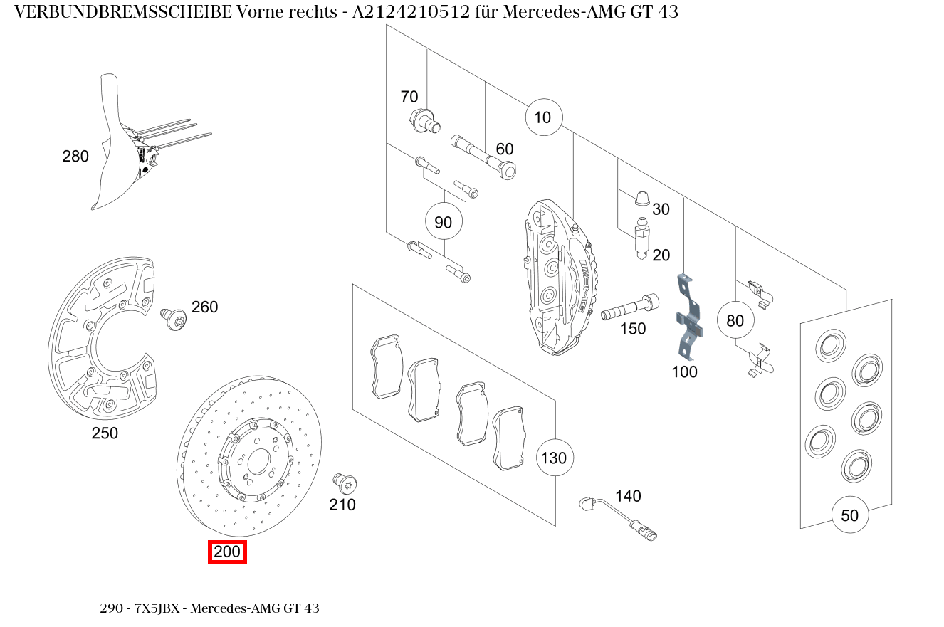 Verbundbremsscheibe Vorne rechts Mercedes-AMG GT 43 290