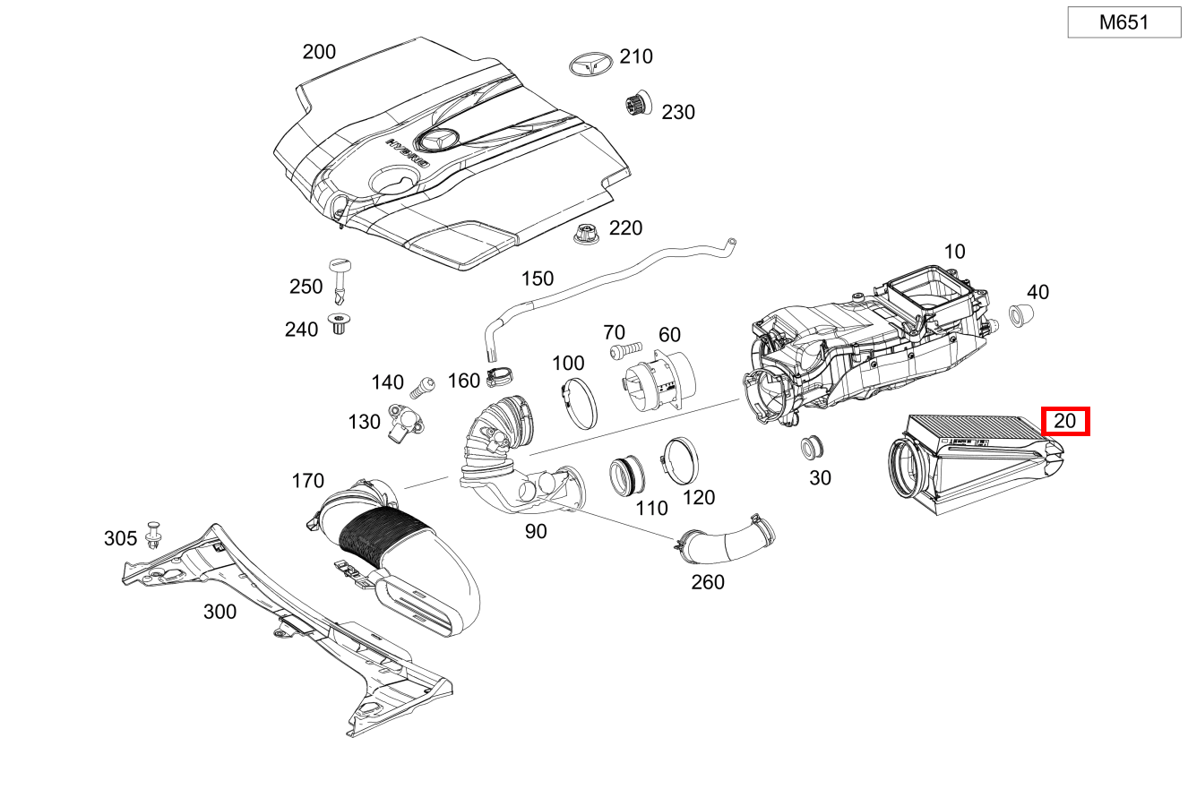Luftfiltereinsatz C 250 d Coupé BCA 205