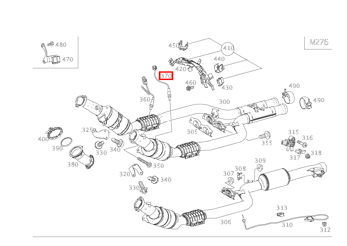 Lambdasonde Katalysator rechts S 400 4MATIC Limousine lang 222
